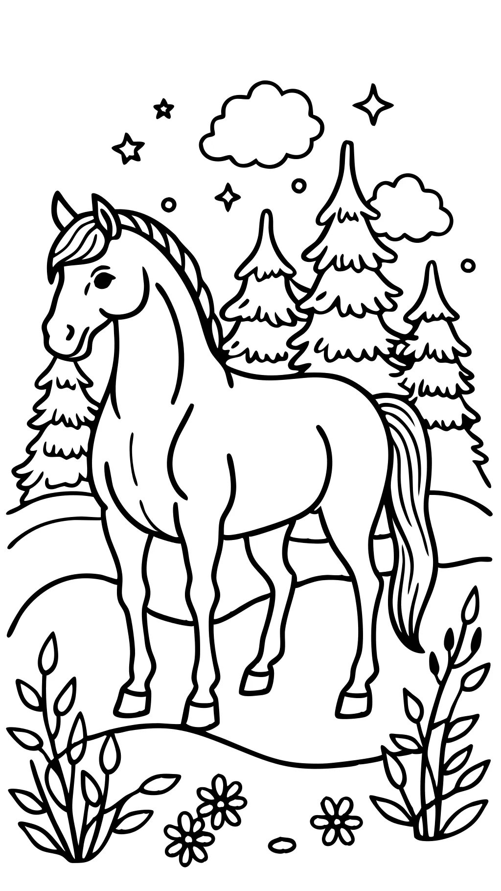 coloring page for horse